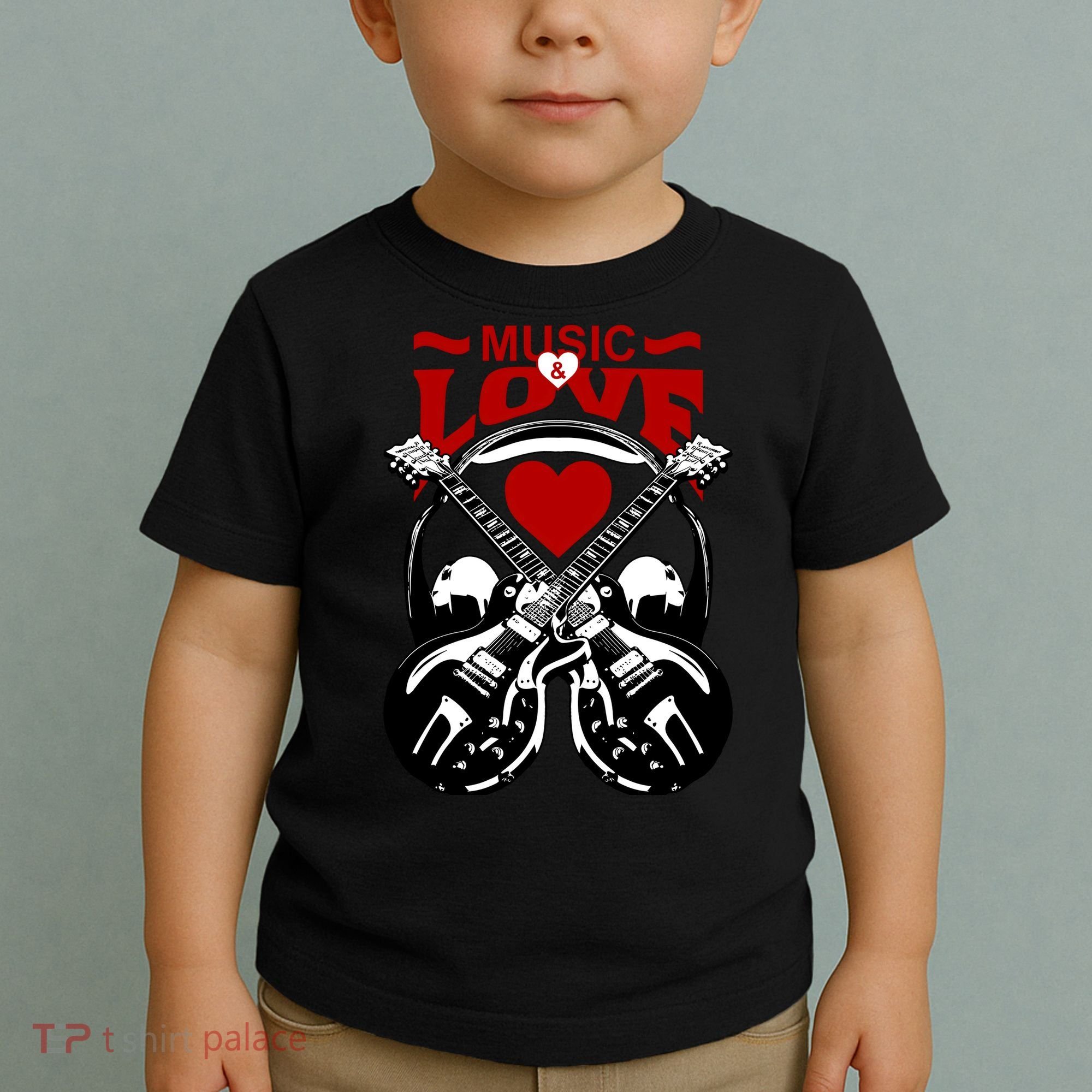 Music And Love Guitars Toddler T-Shirt