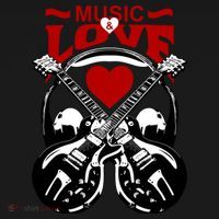 Music And Love Guitars Kids Hoodie thumb 5