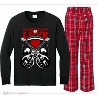 Music And Love Guitars Kids Long Sleeve Plaid Pajama Set thumb 0