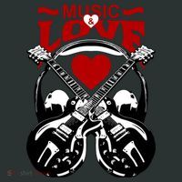 Music And Love Guitars Infant Baby Jersey Bodysuit thumb 2