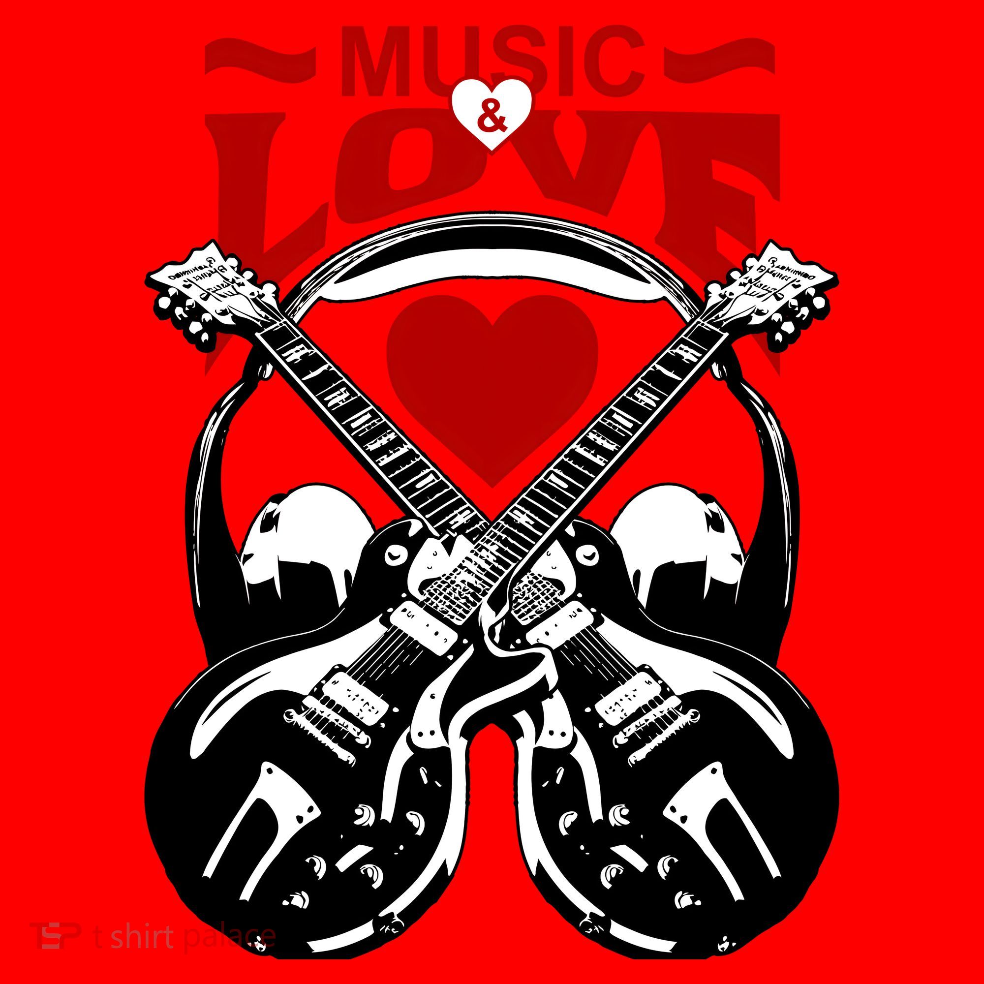 Music And Love Guitars Santa Hat