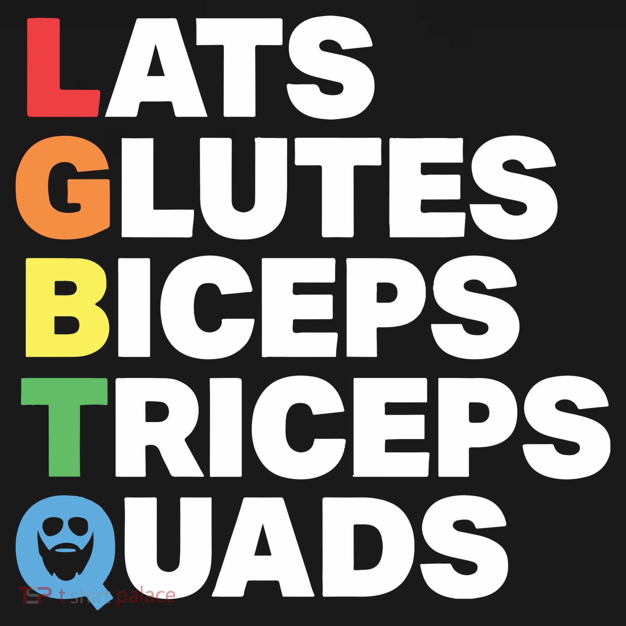 Muscle Alphabet Lats Glutes Biceps Triceps Quads Lgbtq Hoodie
