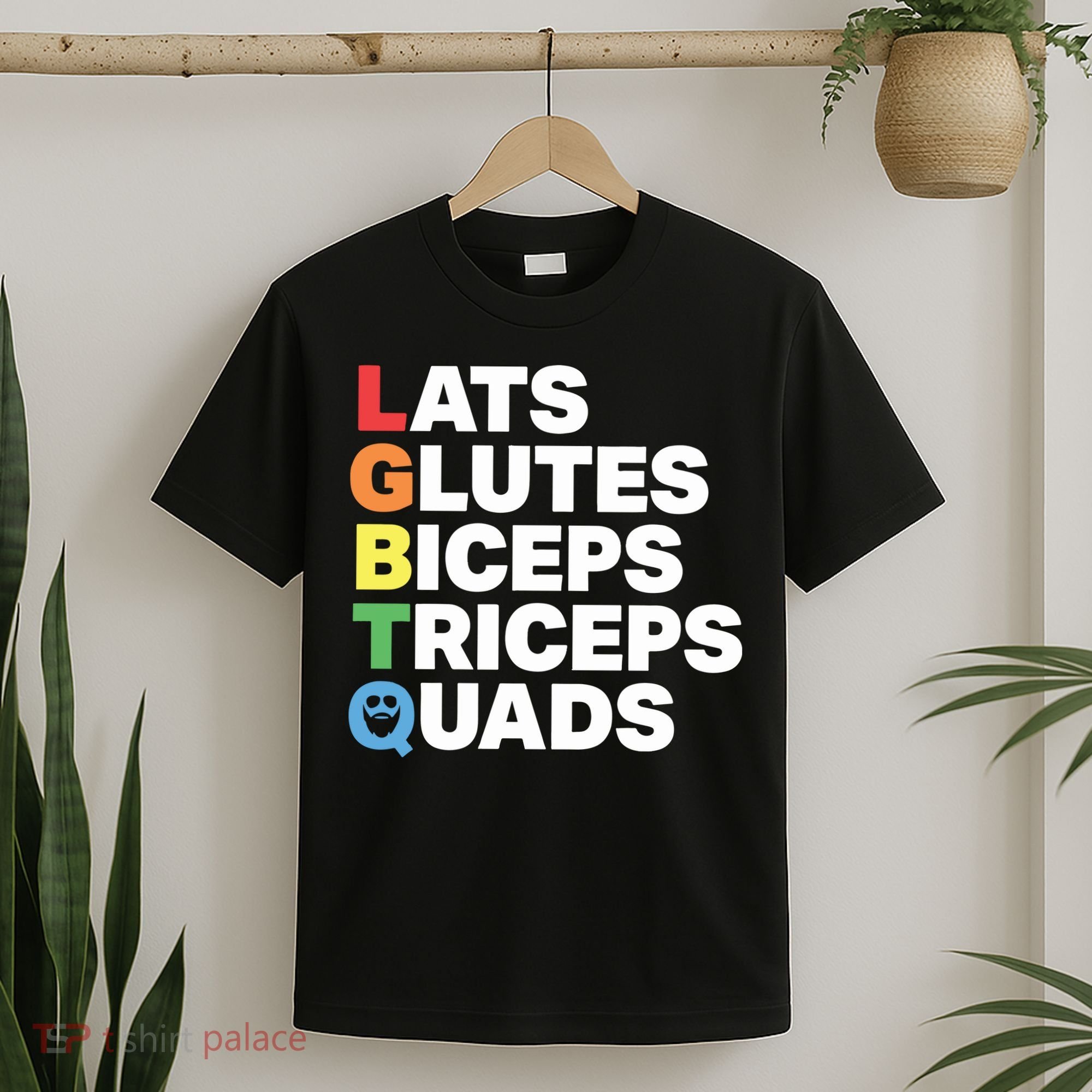 Muscle Alphabet Lats Glutes Biceps Triceps Quads Lgbtq T-Shirt
