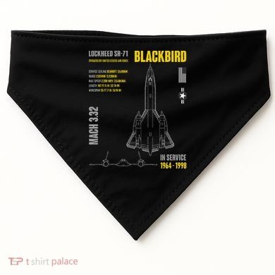 Military Aircraft Lockheed Sr71 Blackbird Usaf USA-Made Doggie Bandana