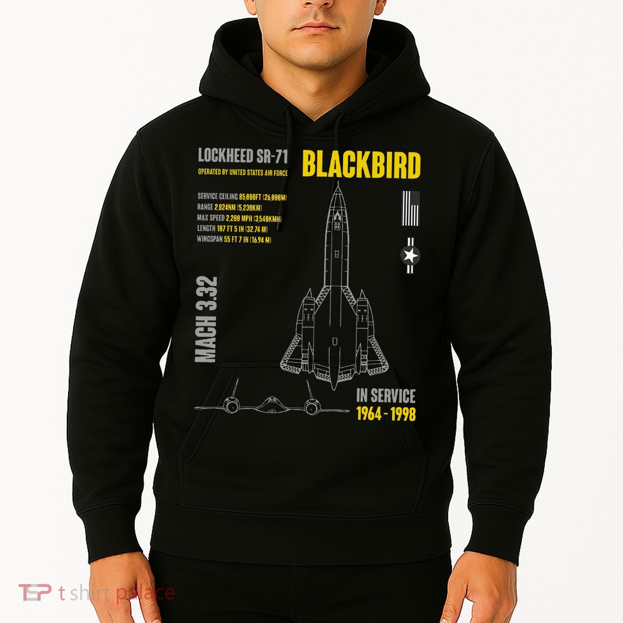 Military Aircraft Lockheed Sr71 Blackbird Usaf Hoodie