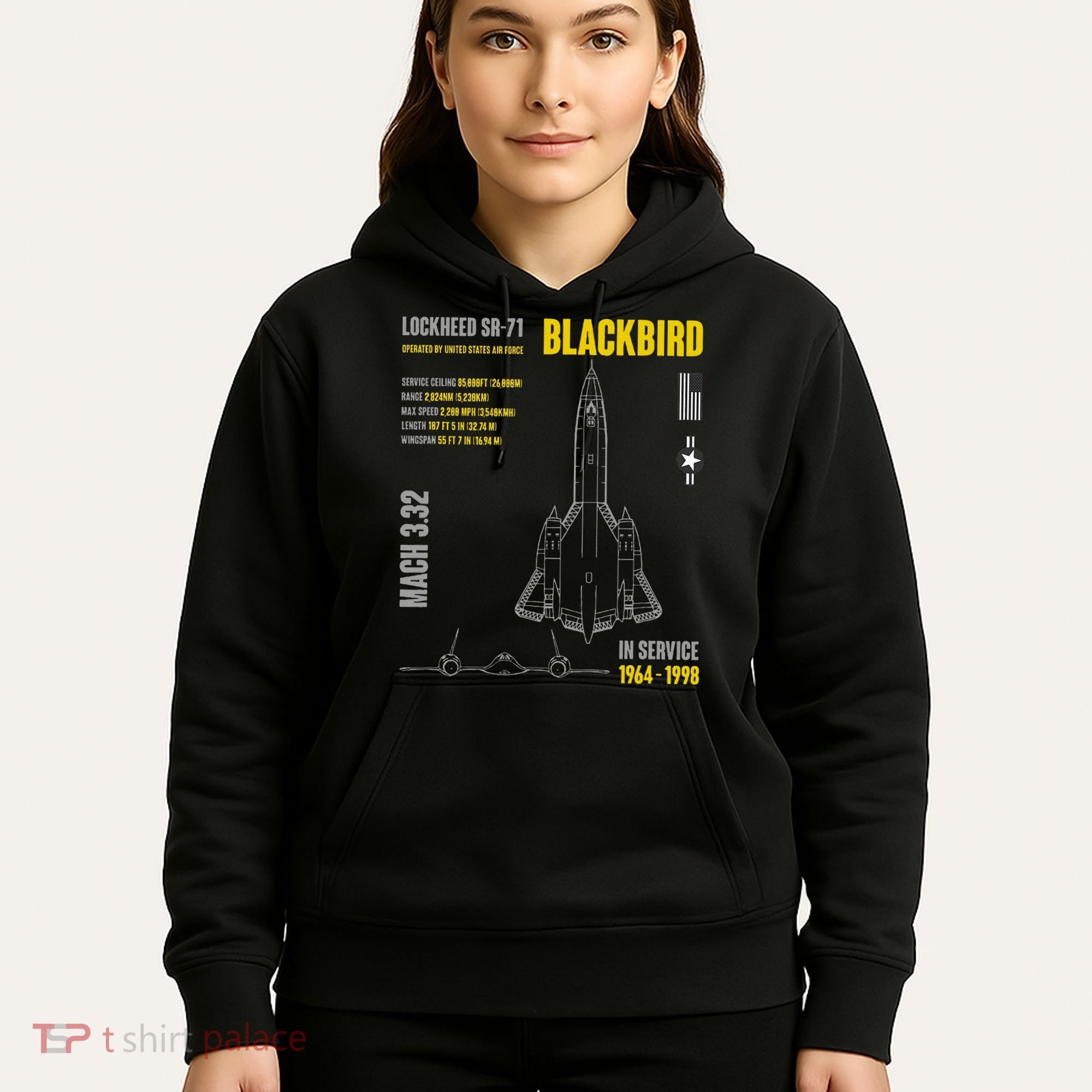 Military Aircraft Lockheed Sr71 Blackbird Usaf Hoodie