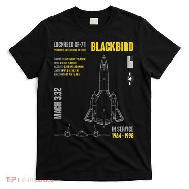 Military Aircraft Lockheed Sr71 Blackbird Usaf T-Shirt