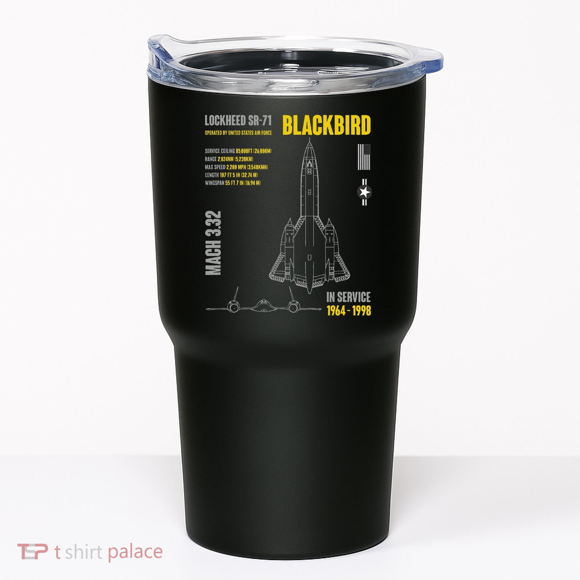 Military Aircraft Lockheed Sr71 Blackbird Usaf Tumbler