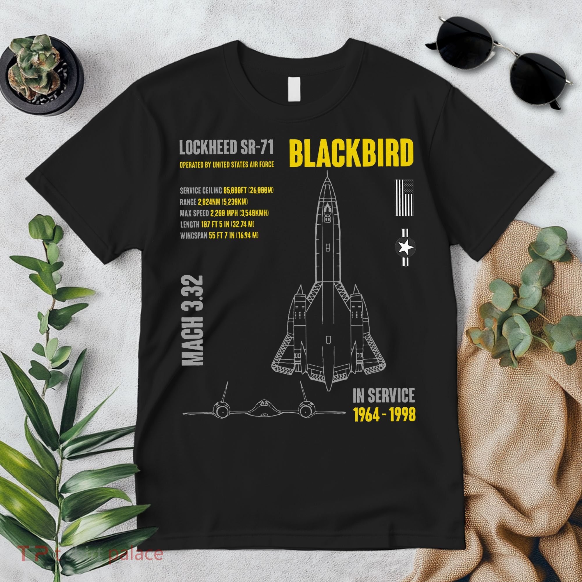 Military Aircraft Lockheed Sr71 Blackbird Usaf Premium T-Shirt