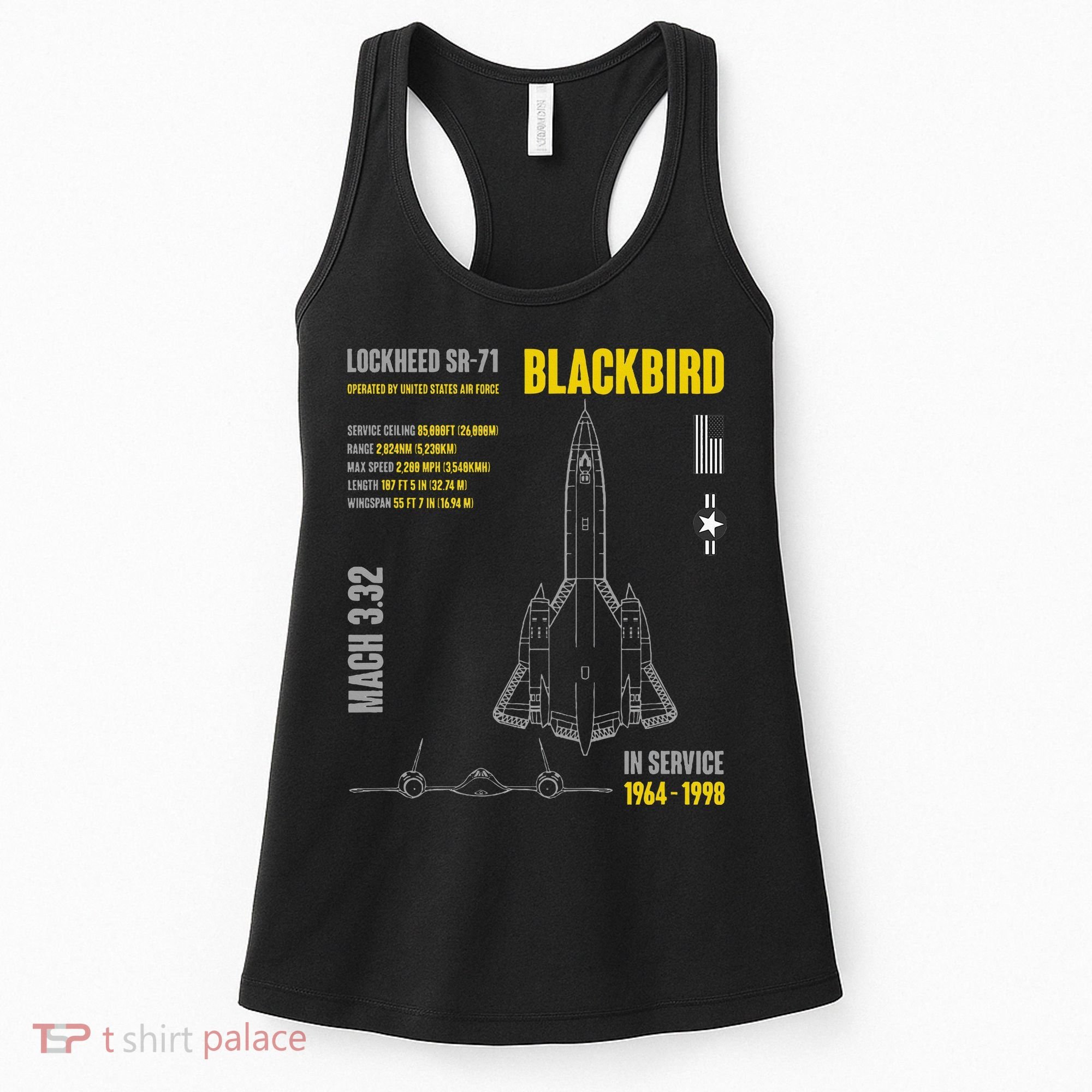 Military Aircraft Lockheed Sr71 Blackbird Usaf Women's Tank Top
