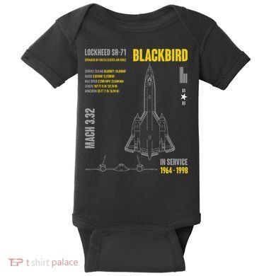 Military Aircraft Lockheed Sr71 Blackbird Usaf Baby Bodysuit