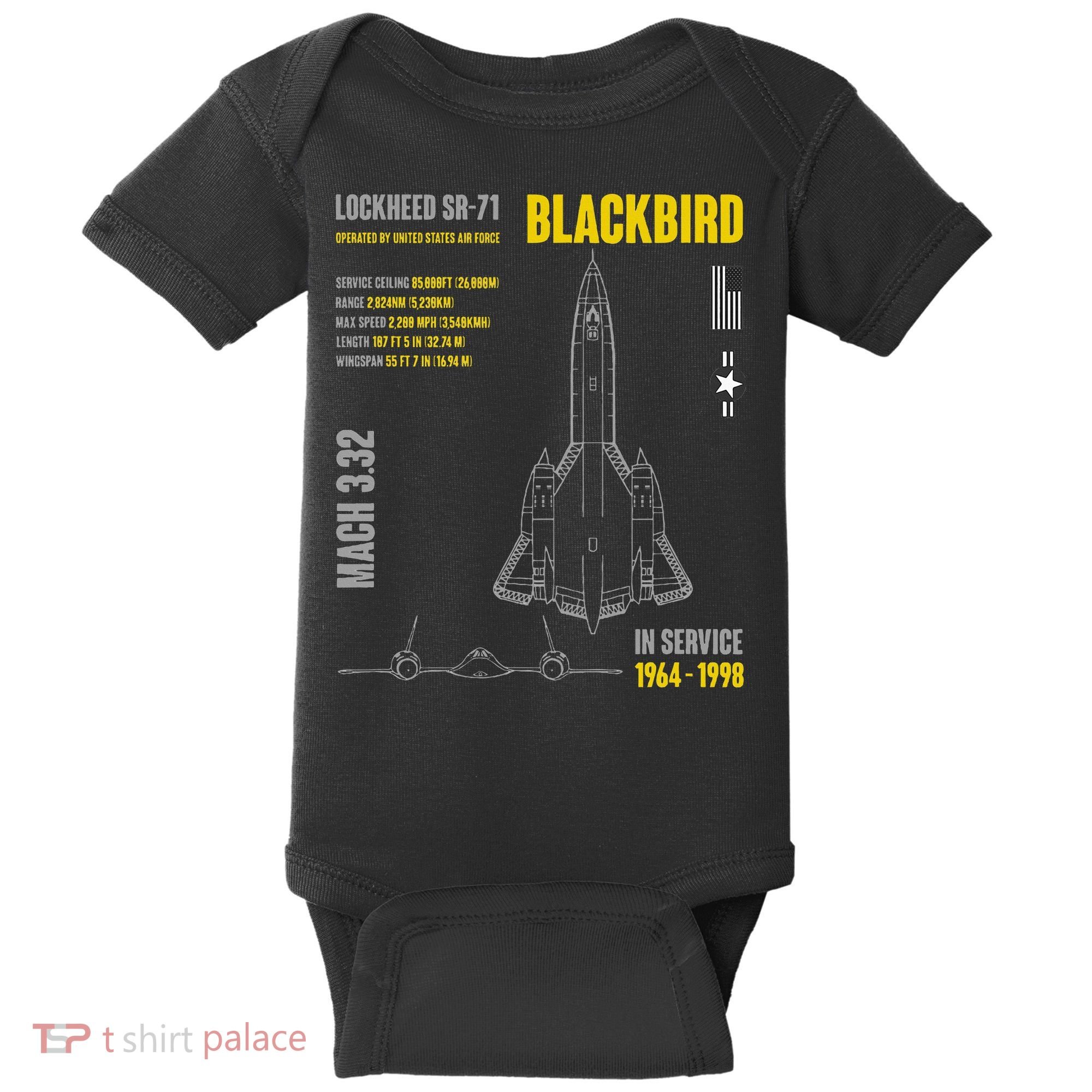 Military Aircraft Lockheed Sr71 Blackbird Usaf Baby Bodysuit