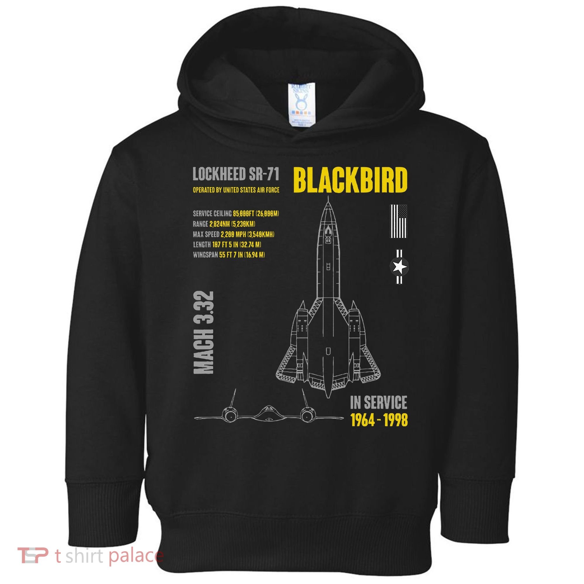 Military Aircraft Lockheed Sr71 Blackbird Usaf Toddler Hoodie