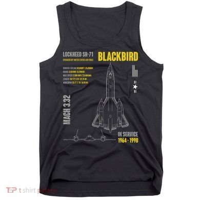 Military Aircraft Lockheed Sr71 Blackbird Usaf Tank Top