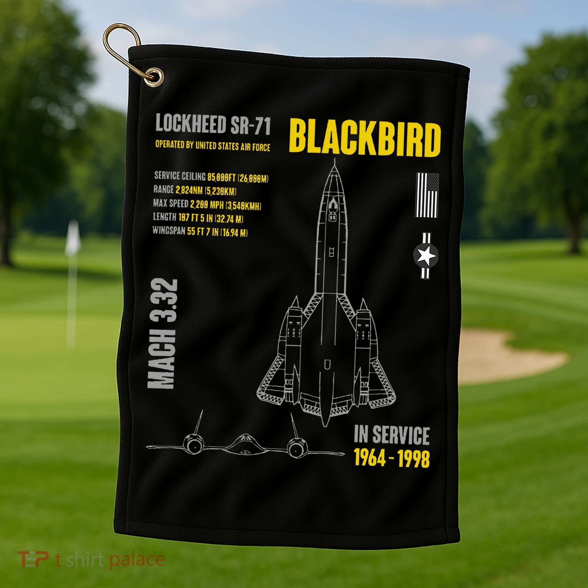 Military Aircraft Lockheed Sr71 Blackbird Usaf Golf Towel