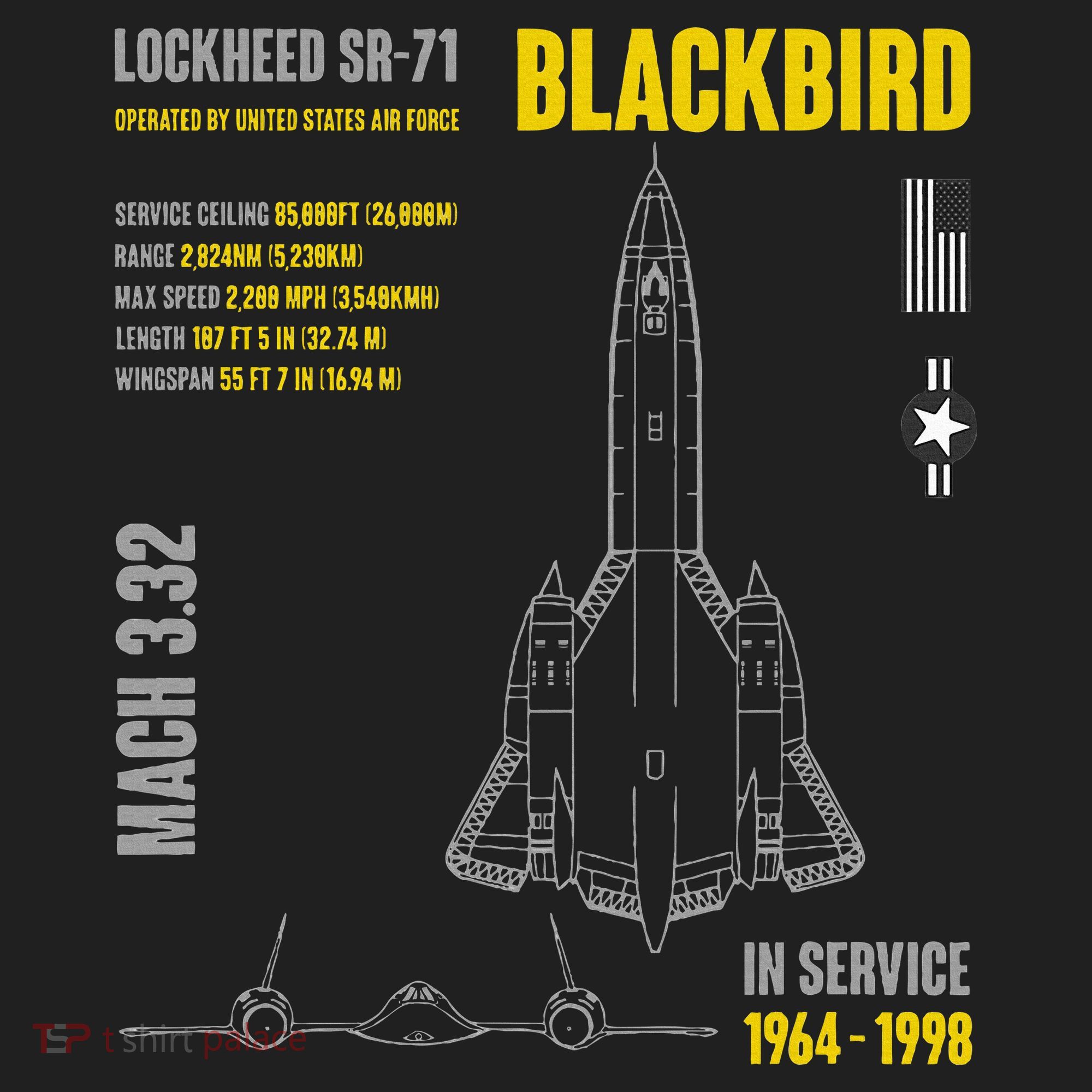 Military Aircraft Lockheed Sr71 Blackbird Usaf Golf Towel