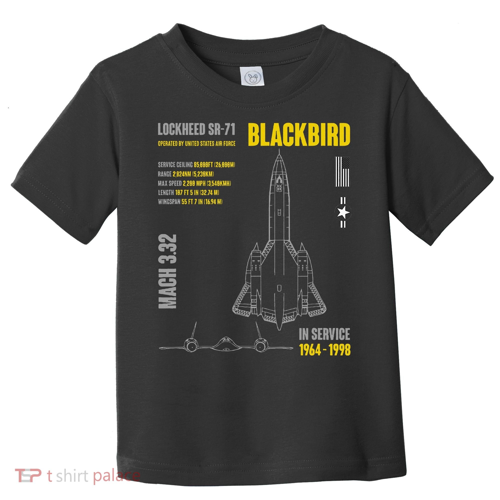 Military Aircraft Lockheed Sr71 Blackbird Usaf Toddler T-Shirt