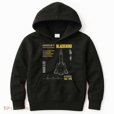 Military Aircraft Lockheed Sr71 Blackbird Usaf Kids Hoodie