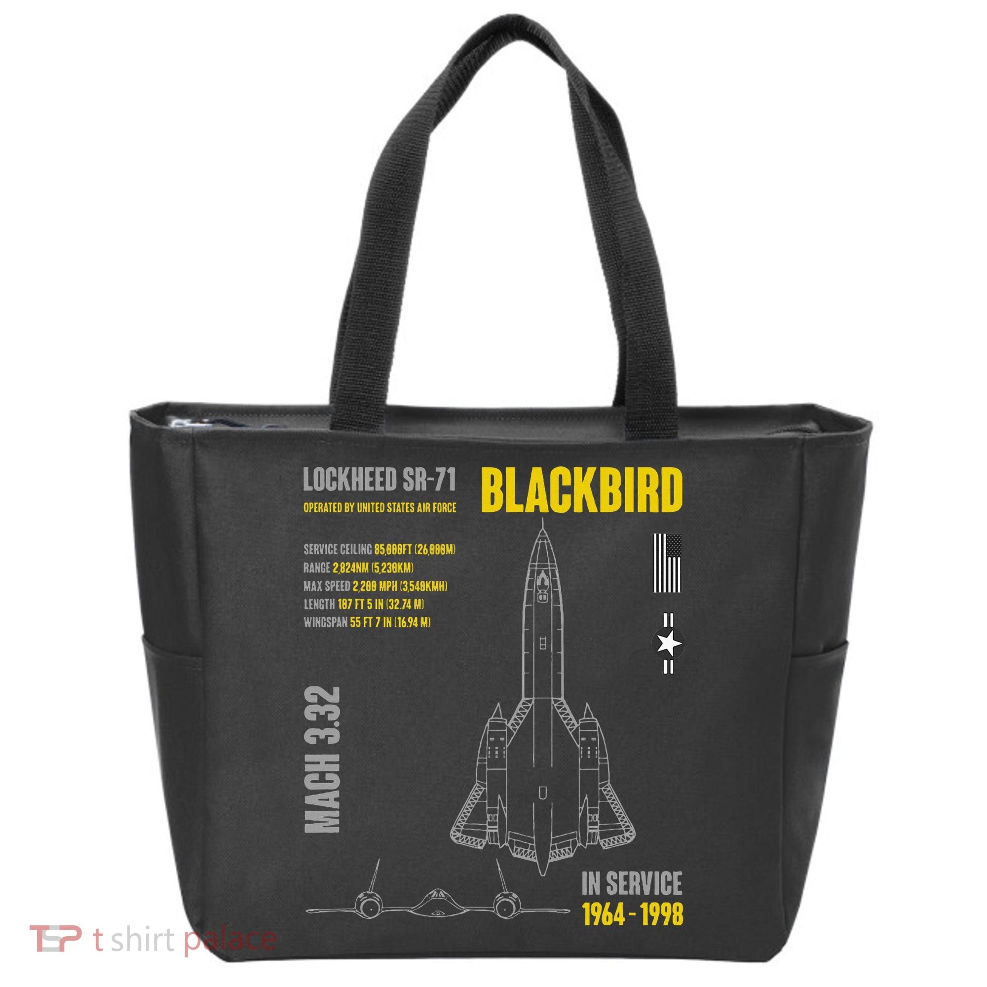 Military Aircraft Lockheed Sr71 Blackbird Usaf Tote Bag