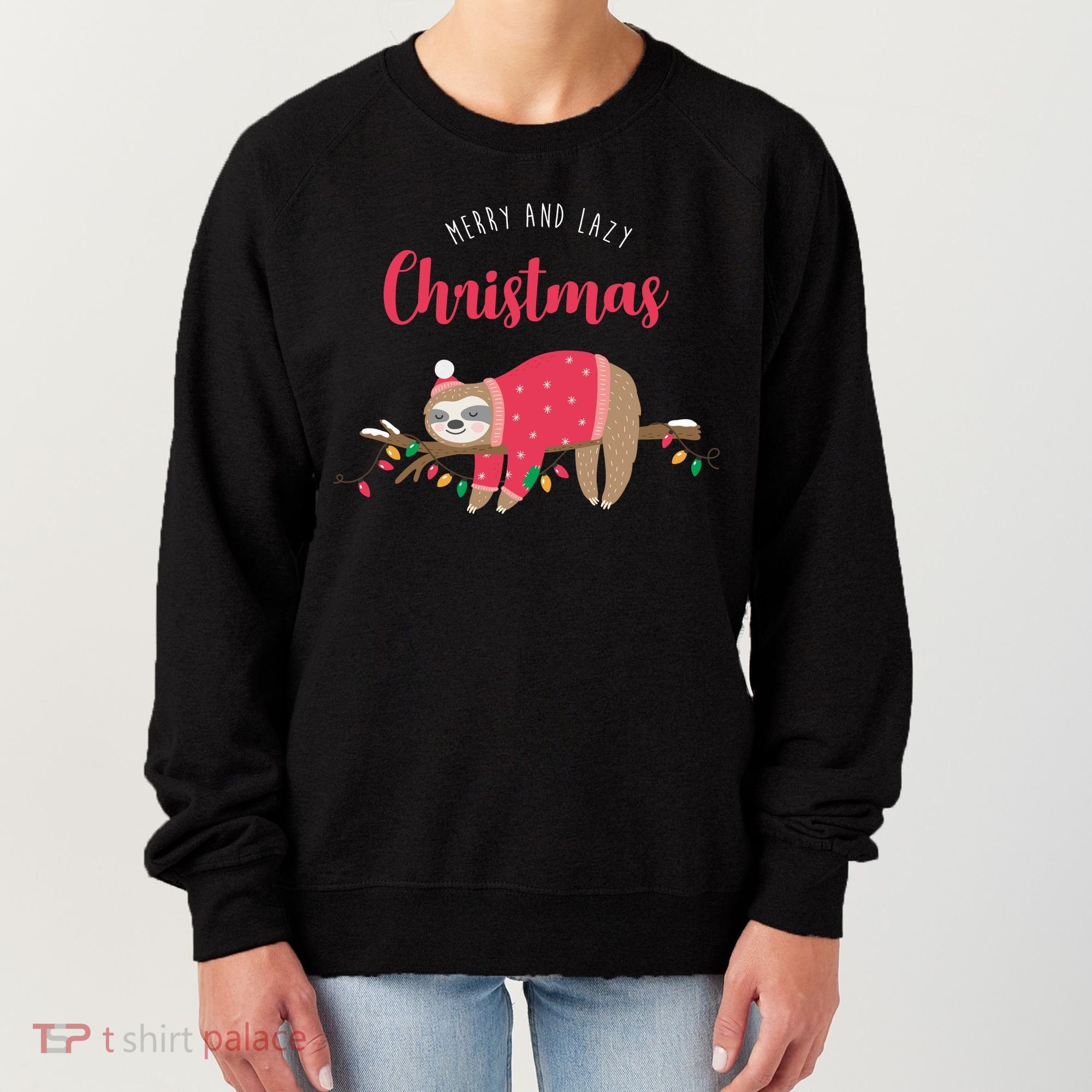 Merry And Lazy Christmas Cute Sloth Women's Sweatshirt