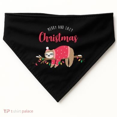 Merry And Lazy Christmas Cute Sloth USA-Made Doggie Bandana