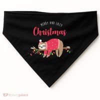 Merry And Lazy Christmas Cute Sloth USA-Made Doggie Bandana thumb 0