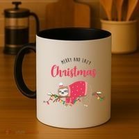Merry And Lazy Christmas Cute Sloth Coffee Mug thumb 4