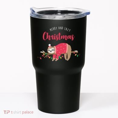 Merry And Lazy Christmas Cute Sloth Tumbler