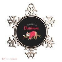 Merry And Lazy Christmas Cute Sloth Ornament thumb 0
