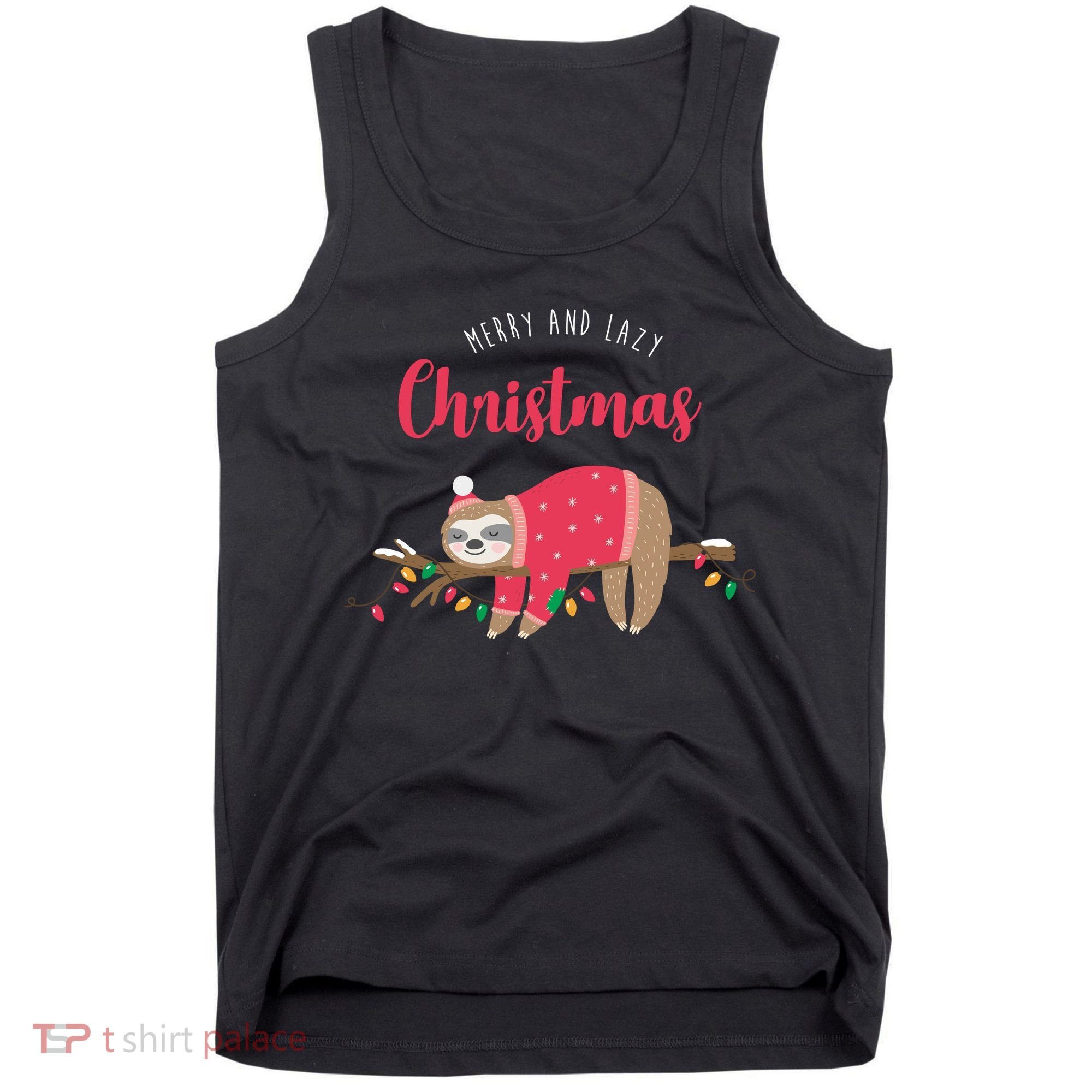Merry And Lazy Christmas Cute Sloth Tank Top