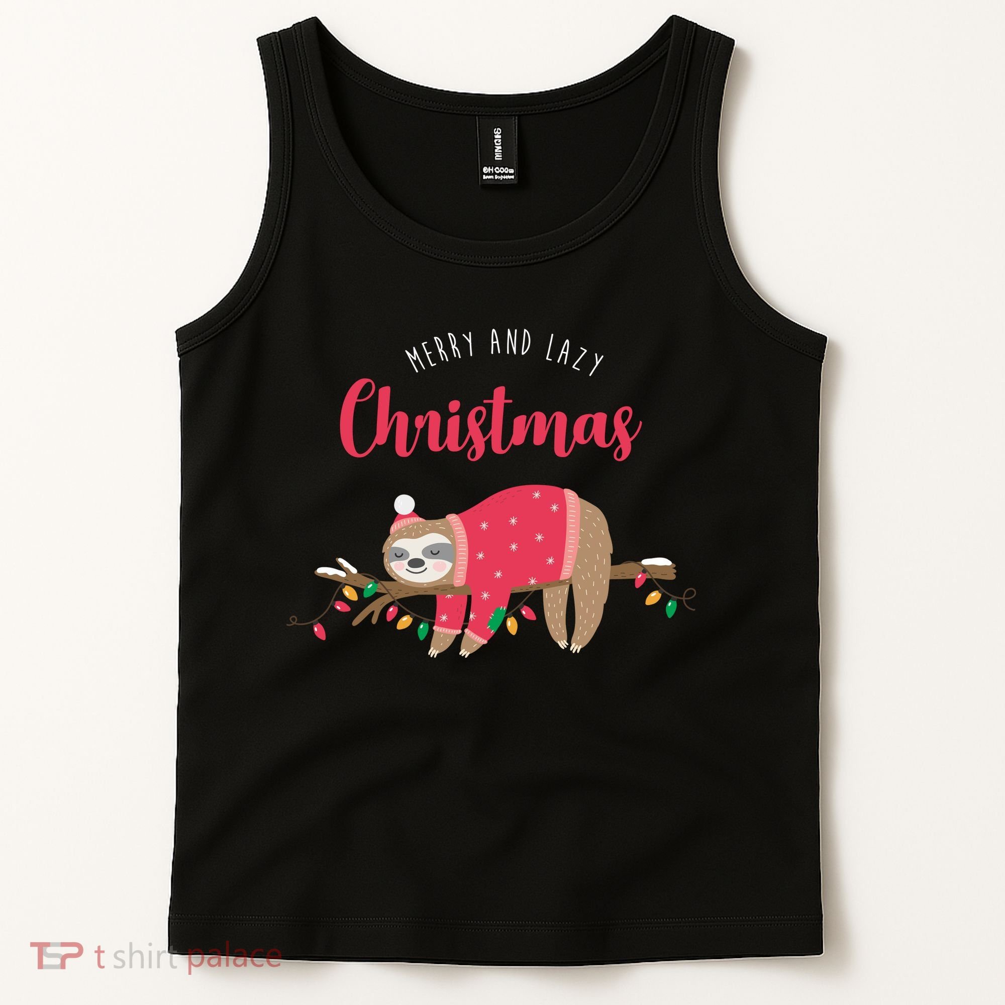 Merry And Lazy Christmas Cute Sloth Tank Top