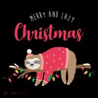 Merry And Lazy Christmas Cute Sloth Toddler T-Shirt thumb 4