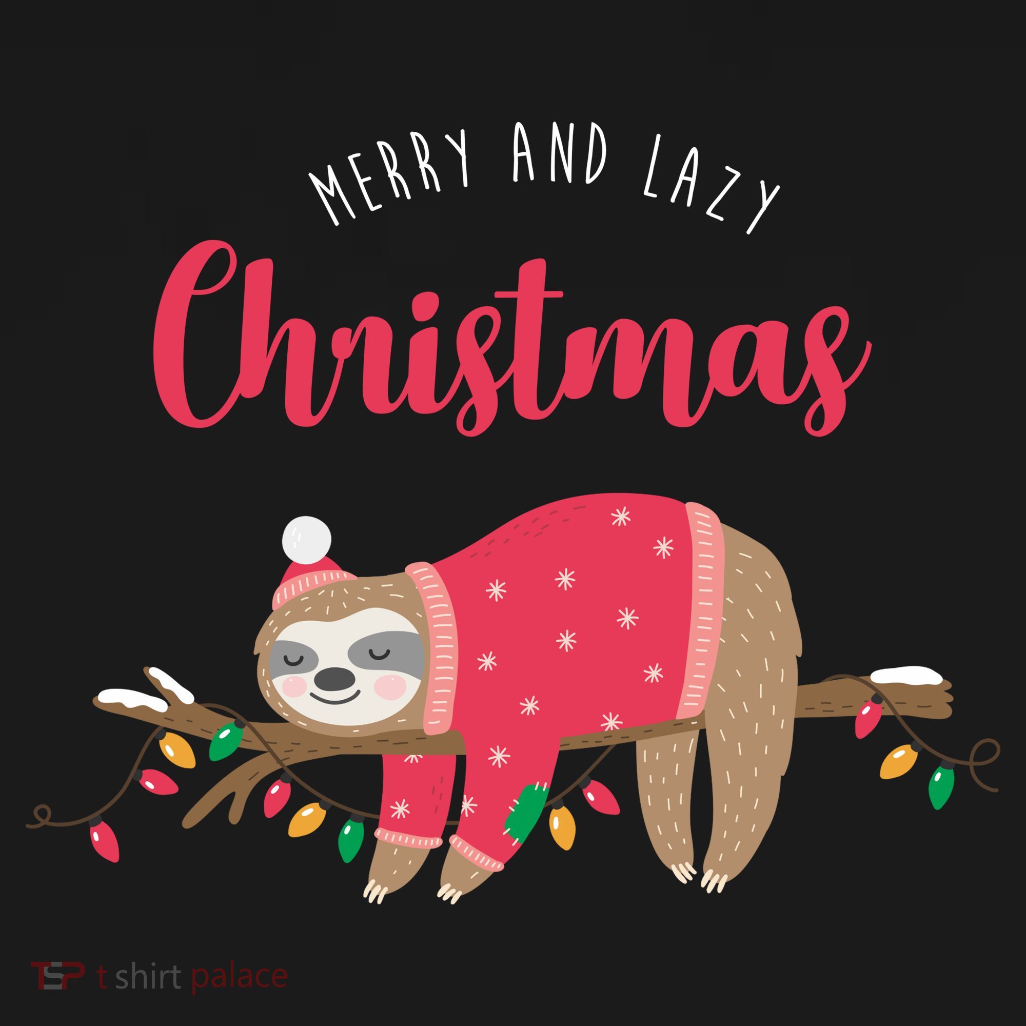 Merry And Lazy Christmas Cute Sloth Kids Long Sleeve Shirt