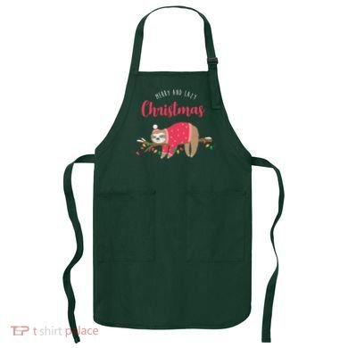 Merry And Lazy Christmas Cute Sloth Apron