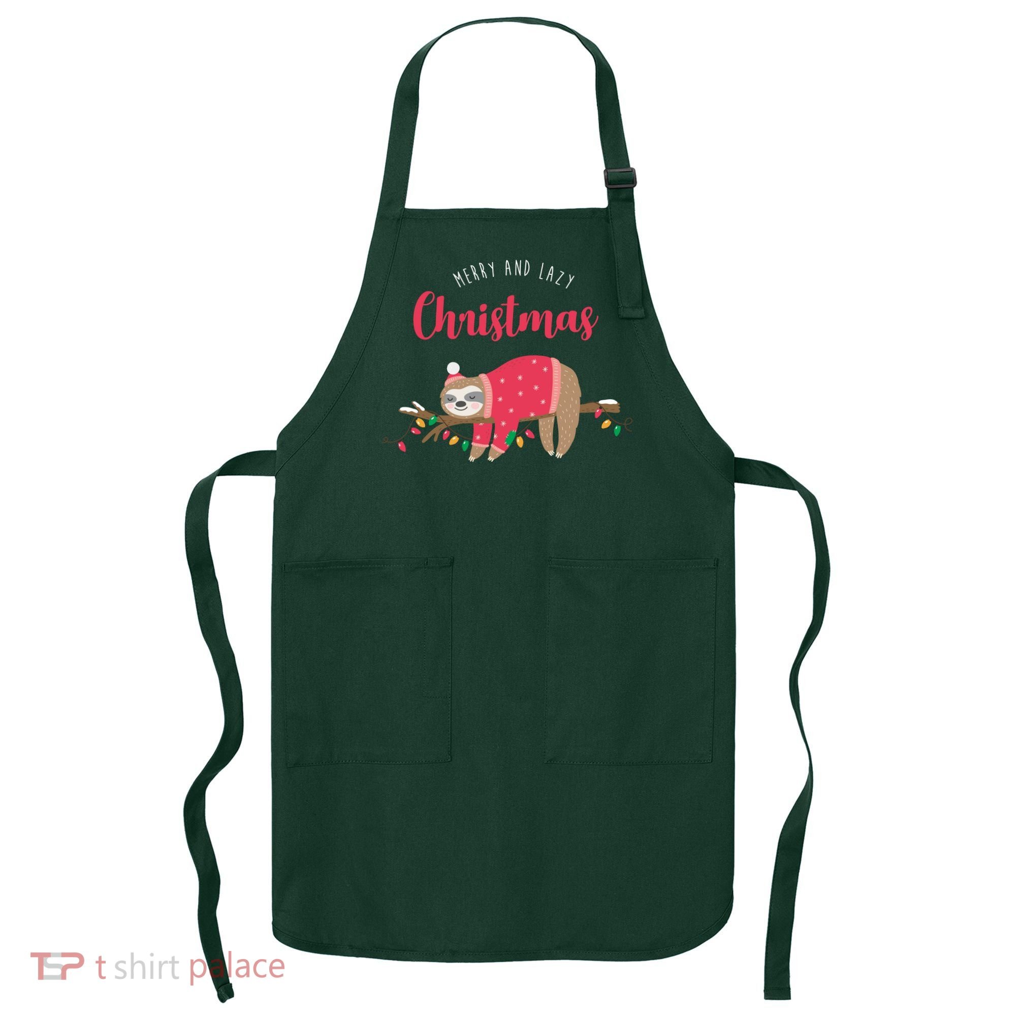 Merry And Lazy Christmas Cute Sloth Apron