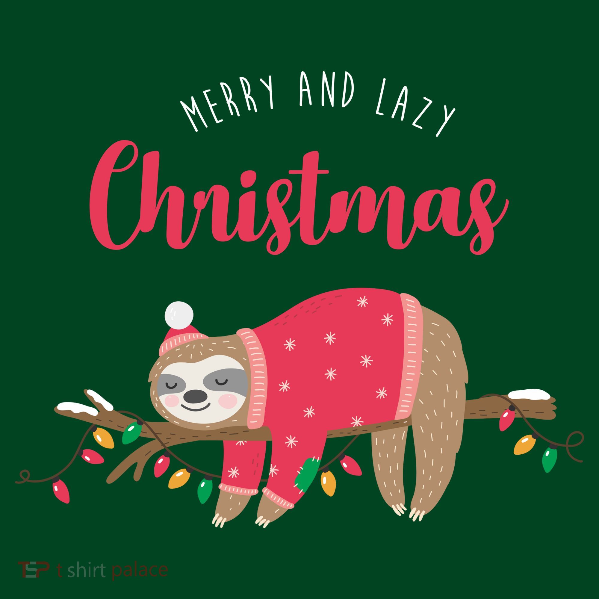 Merry And Lazy Christmas Cute Sloth Apron