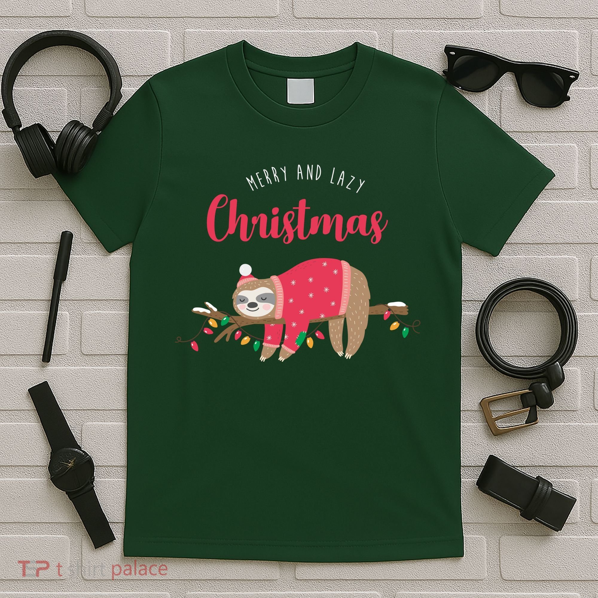 Merry And Lazy Christmas Cute Sloth T-Shirt