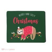 Merry And Lazy Christmas Cute Sloth Mousepad thumb 0