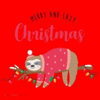 Merry And Lazy Christmas Cute Sloth Santa Hat thumb 1