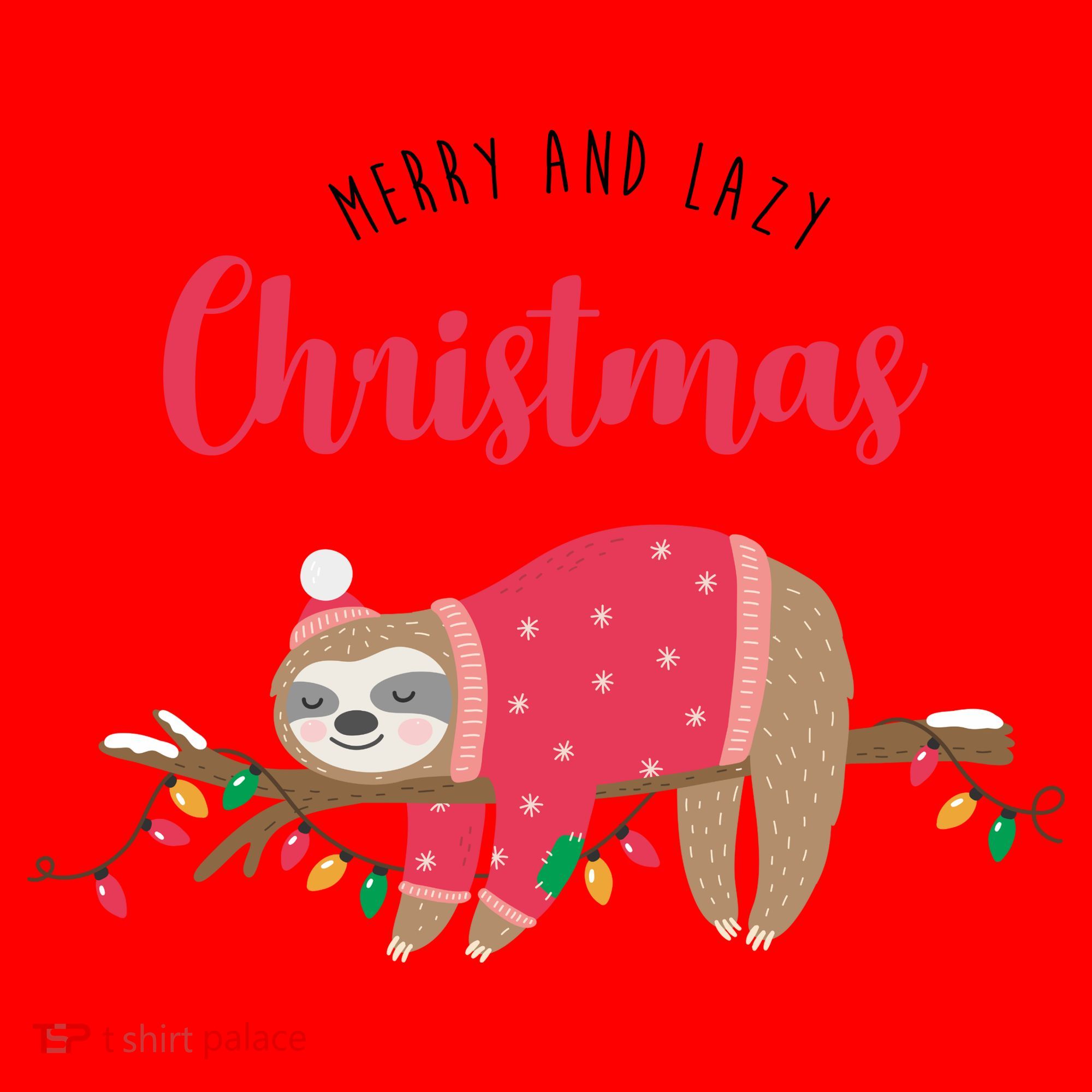 Merry And Lazy Christmas Cute Sloth Santa Hat