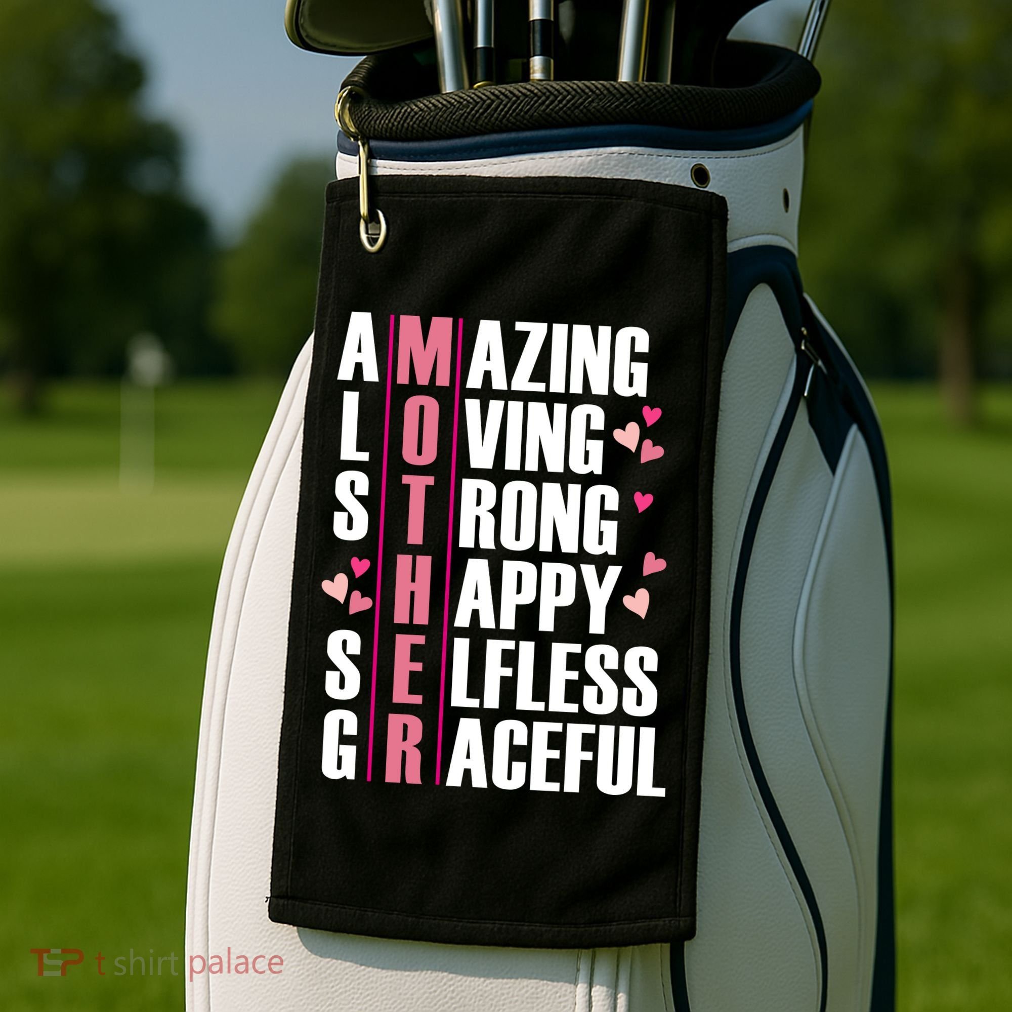 Mother Amazing Loving Strong Happy Selfless Graceful Golf Towel