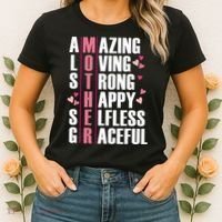 Mother Amazing Loving Strong Happy Selfless Graceful Women's T-Shirt thumb 2