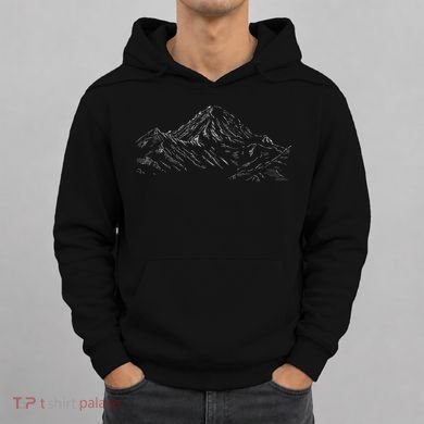 Mountain Artwork Line Art Of K2 Mountain In Pakistan Hiker Hoodie