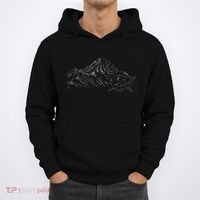 Mountain Artwork Line Art Of K2 Mountain In Pakistan Hiker Hoodie thumb 0