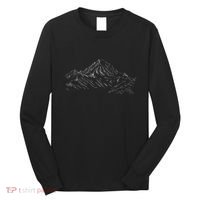 Mountain Artwork Line Art Of K2 Mountain In Pakistan Hiker Long Sleeve Shirt thumb 0