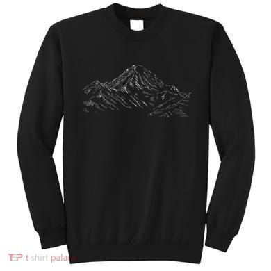 Mountain Artwork Line Art Of K2 Mountain In Pakistan Hiker Sweatshirt