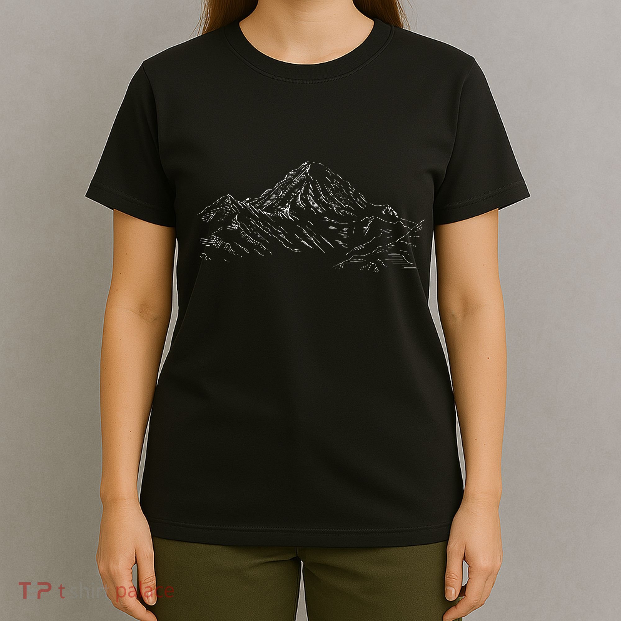 Mountain Artwork Line Art Of K2 Mountain In Pakistan Hiker T-Shirt