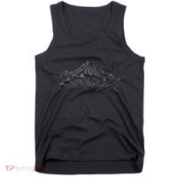 Mountain Artwork Line Art Of K2 Mountain In Pakistan Hiker Tank Top thumb 0