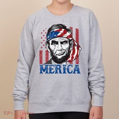 Merica Abraham Lincoln American Flag Women's Sweatshirt