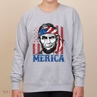 Merica Abraham Lincoln American Flag Women's Sweatshirt thumb 0